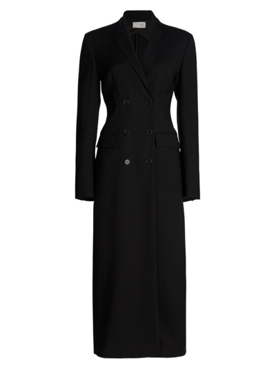 The Row Evy Long Double-breasted Coat In Black