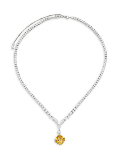 Adriana Orsini Women's Saffron Sterling Silver & Cubic Zirconia Collar Pendant Necklace