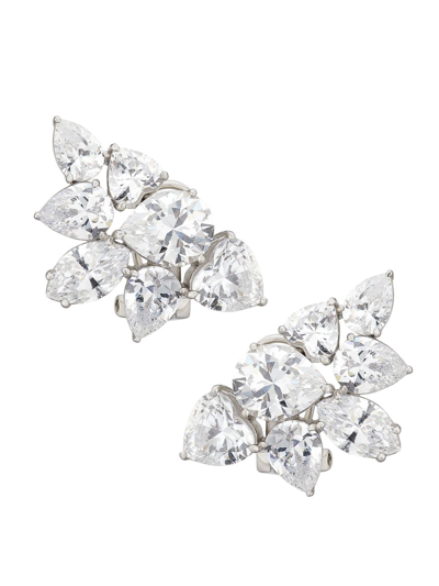 Adriana Orsini Women's Glitz Sterling Silver & Cubic Zirconia Cluster Earrings