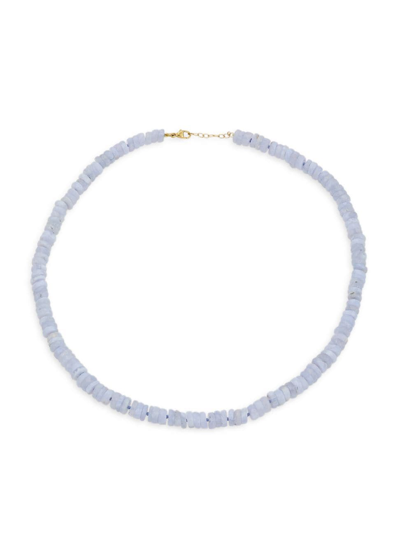 Jia Jia Women's 14k Yellow Gold & Blue Lace Agate Beaded Necklace