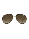 Carrera Stainless Steel 58mm Aviator Sunglasses In Black Gold