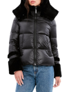 Dawn Levy Vera Shearling Puffer Jacket In Black