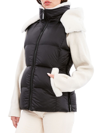 Dawn Levy Evelynn Shearling Puffer Vest In Black