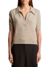 Khaite Shrunken Jo Polo Cashmere Top In Sepia