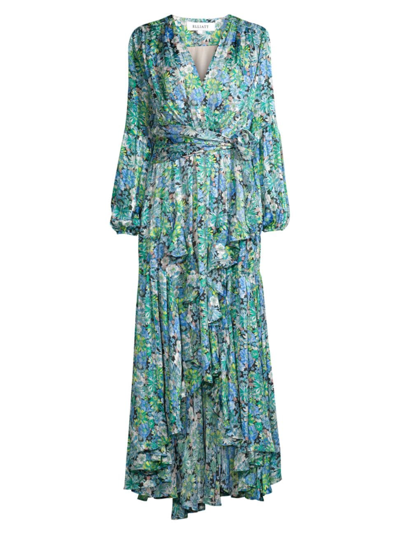 Elliatt Claude Ruffled Satin Maxi Dress In Multicolor