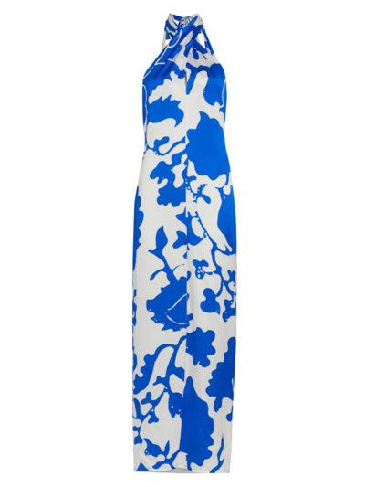 Sir Esme Halter Silk Maxi Dress In Merce Abstract