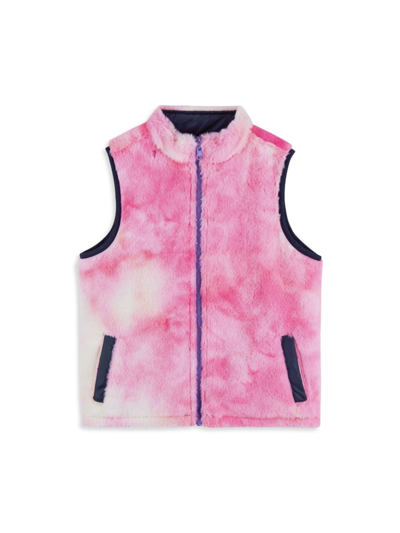 Andy & Evan Kids' Little Girl's & Girl's Reversible Sherpa Waistcoat In Pink