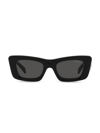 Prada 50mm Rectangular Sunglasses In Black