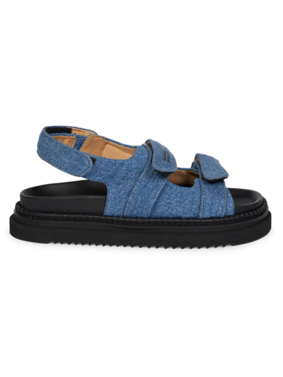 Isabel Marant Madee Denim Sport Sandals In Light Blue
