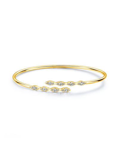 Hearts On Fire Women's Aerial 18k Yellow Gold & 0.53 Tcw Diamond Marquis Bypass Bangle