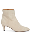 Isabel Marant Deone Suede Ankle Booties In Chalk