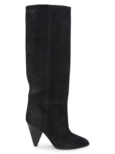 Isabel Marant Ririo Suede Tall Boots In Black