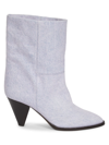 Isabel Marant Rouxa Denim Ankle Boots In Violet