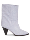 Isabel Marant Rouxa Denim Ankle Boots In Blue