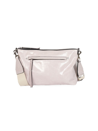 Isabel Marant Nessah Leather Shoulder Bag In Weiss