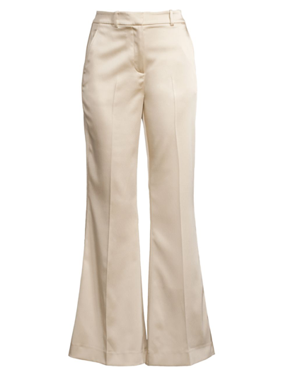 Reiss Mae Satin Flare Pants In Champagne
