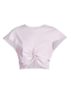 Isabel Marant Zineae Cropped Cotton Jersey T-shirt In Light Pink