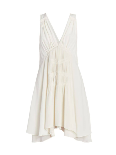 Isabel Marant Nalatia V-neck Minidress In Ecru