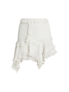 Isabel Marant Geneva Ruffle Asymmetric Mini Skirt In White