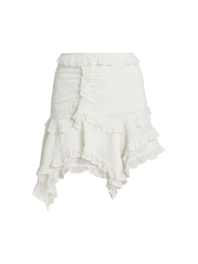 Isabel Marant Geneva荷叶边迷你半身裙 In White