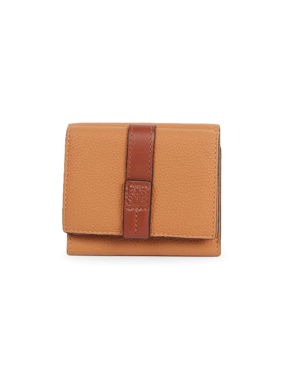 Loewe Anagram Leather Trifold Wallet In Light Caramel
