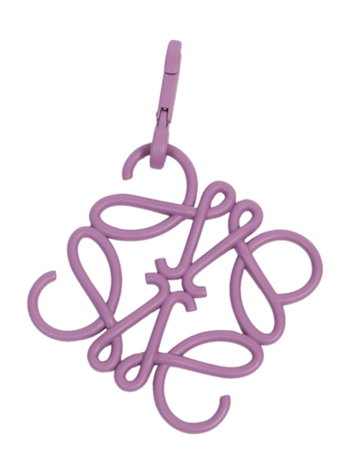 Loewe Anagram Brass And Stainless Steel Charm In Light Lilac