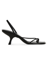 The Row Rai Patent Leather Slingback Sandals In Black