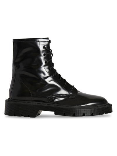 The Row Ranger Patent Leather Combat Boots In Black