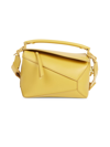 Loewe Small Puzzle Edge Monochrome Leather Top Handle Bag In Yellow