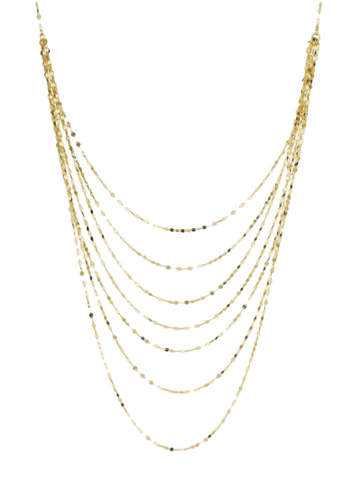 Oradina 14k Yellow Solid Gold Cabaret Layered Necklace In Yellow Gold