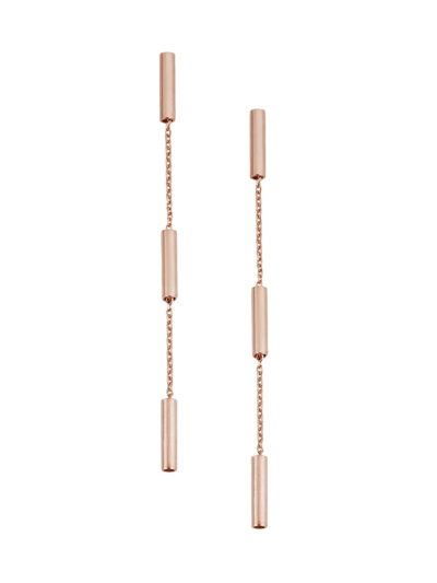Oradina 14k Rose Solid Gold Vicenza Drop Earrings In Rose Gold