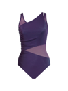 Miraclesuit Swim Network Azura One-piece Illusionists Swimsuit In Sangria Purple