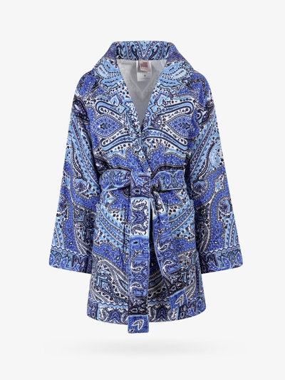 Etro Home Paisley-print Cotton Dressing Gown In Blue