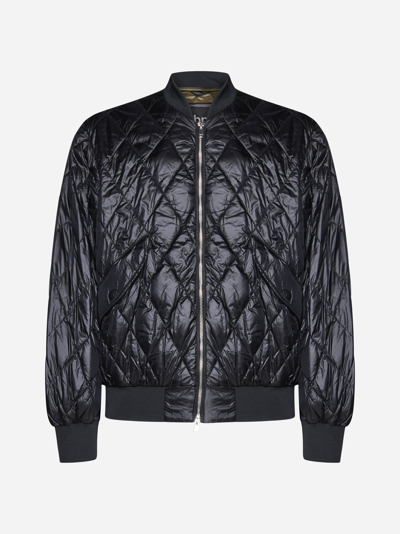 Bpd Quilted Nylon Down Jacket In Black,khaki