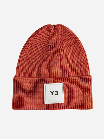 Y-3 Logo Beanie In Orange
