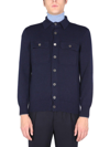 Brunello Cucinelli Patch Pocket Knitted Cardigan In Blu