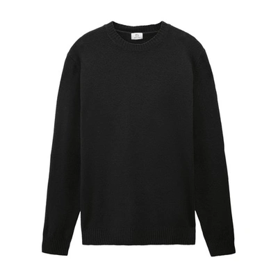 Woolrich Garment-dyed Crewneck Sweater In Black