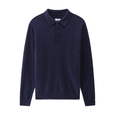 Woolrich Cashmere Polo Shirt In Melton Blue