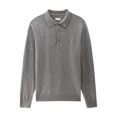 Woolrich Cashmere Polo Shirt In Charcoal