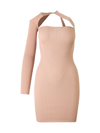 Andreädamo Andreadamo Ribbed-knit Asymmetrical Mono Shoulder Dress In Multi