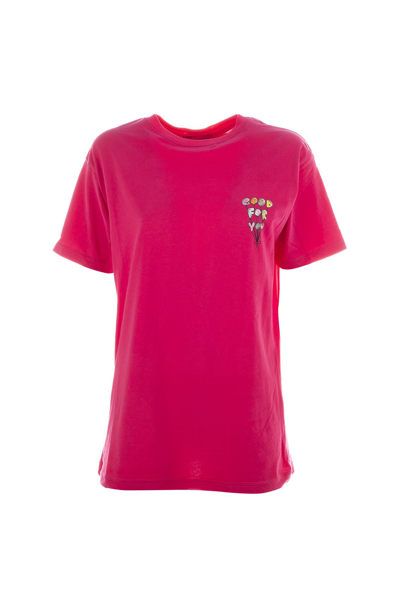 Ireneisgood Womens Pink Cotton T-shirt