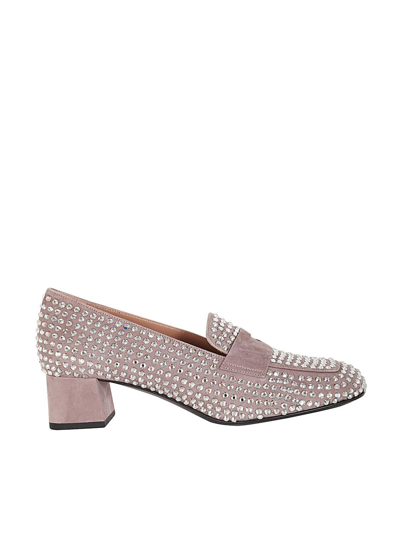 Eddy Daniele Diana Loafers With Swarovsky In Grey