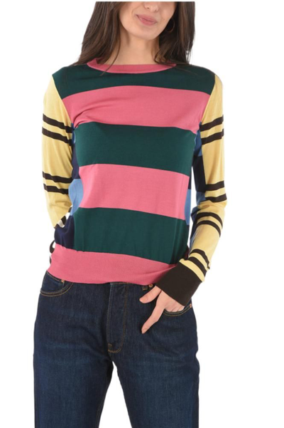 Colville Multi-stipe Knitted Wool Jumper In Pink Multi