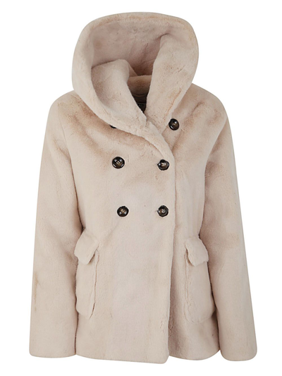 Betta Corradi Shawl Collar Double Breasted Coat In Brown