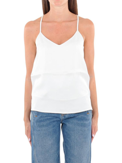 Twinset Rear Logo-plaque Satin Top In White