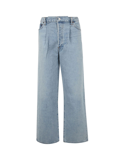 Agolde Wide Jeans With Pences In Blue