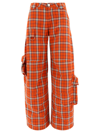 Collina Strada Printed Wide Leg Cargo Pants In Orange