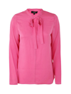 Theory Classic Silk Shirt With Knot In White
