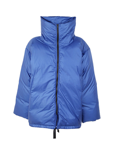 Sofie D'hoore Quilted Down With Front Zip And Bottom Ribbon In Blue