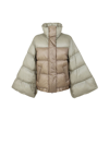Sacai High-necked Quilted Cotton Suit In Brown